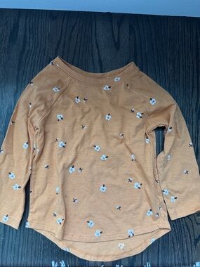 Cat & Jack Mustard Floral Long Sleeve Top